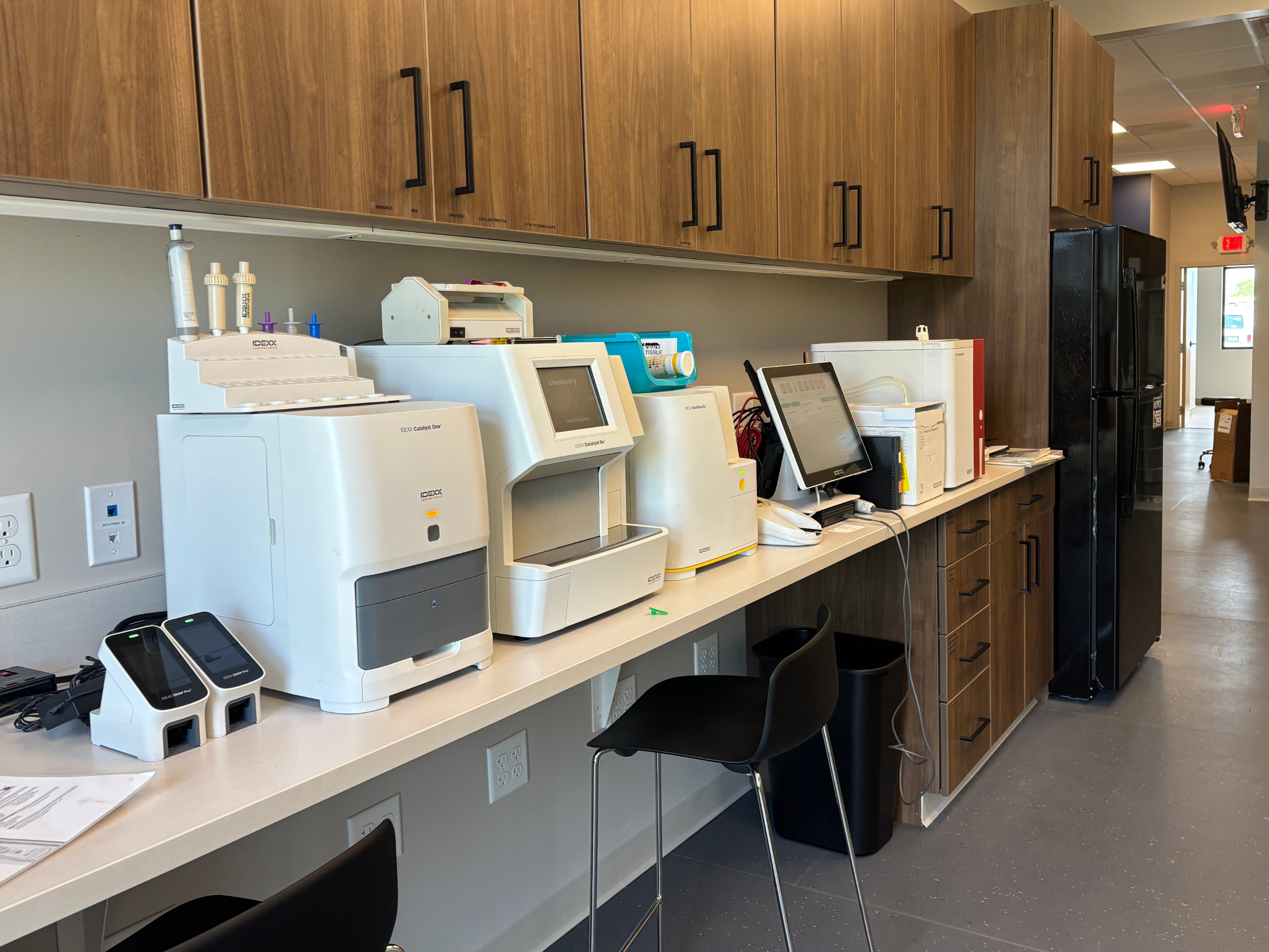 photo of McBride Animal Hospital labs where testing is run for pets